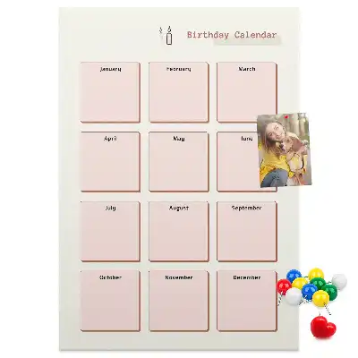 Korková tabuľa na narodeninový kalendár