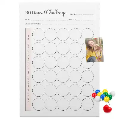 Korková nástenka na 30-dňovú výzvu