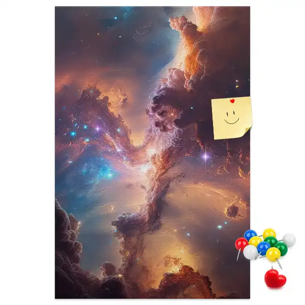 Nástenná korková nástenka s motívom vesmírnej galaxie