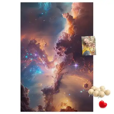 Nástenná korková nástenka s motívom vesmírnej galaxie