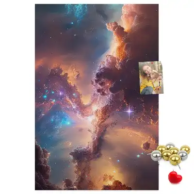 Nástenná korková nástenka s motívom vesmírnej galaxie