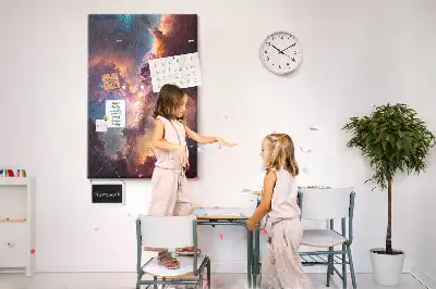 Nástenná korková nástenka s motívom vesmírnej galaxie