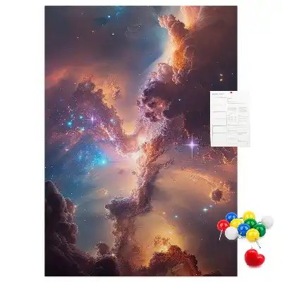 Nástenná korková nástenka s motívom vesmírnej galaxie