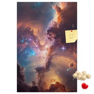 Nástenná korková nástenka s motívom vesmírnej galaxie