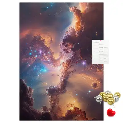 Nástenná korková nástenka s motívom vesmírnej galaxie