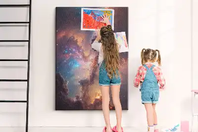 Nástenná korková nástenka s motívom vesmírnej galaxie
