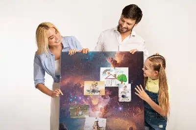 Nástenná korková nástenka s motívom vesmírnej galaxie