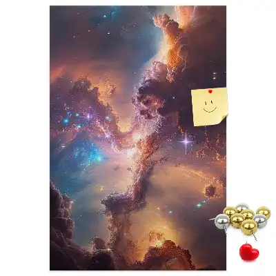 Nástenná korková nástenka s motívom vesmírnej galaxie