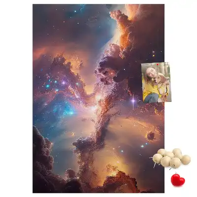 Nástenná korková nástenka s motívom vesmírnej galaxie