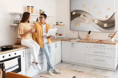 Korková nástenka s motívom abstrakcie línií