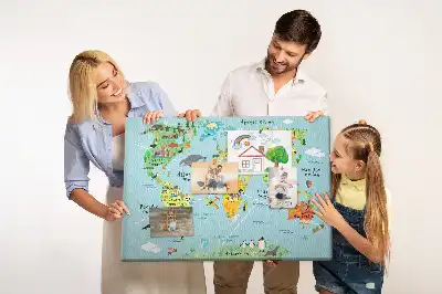 Nástenka do detskej izby Kontinenty s faunou sveta