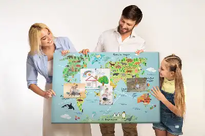 Nástenka do detskej izby Kontinenty s faunou sveta