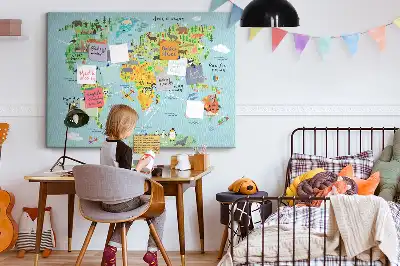 Nástenka do detskej izby Kontinenty s faunou sveta