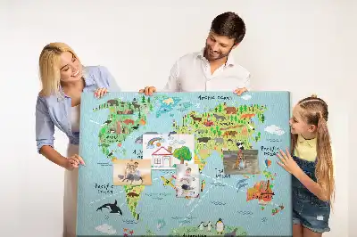 Nástenka do detskej izby Kontinenty s faunou sveta