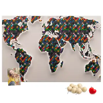 Nástenka do detskej izby Umelecká mapa kontinentov