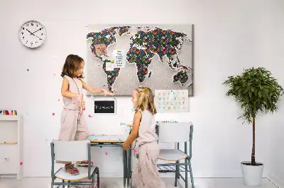 Nástenka do detskej izby Abstraktná mapa sveta