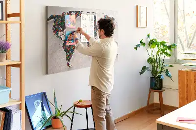 Nástenka do detskej izby Umelecká mapa kontinentov