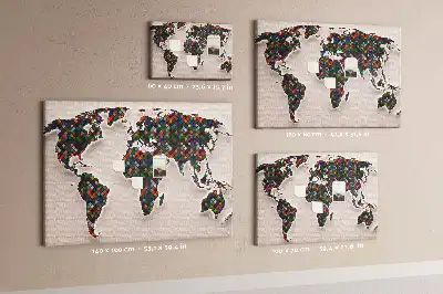 Nástenka do detskej izby Umelecká mapa kontinentov