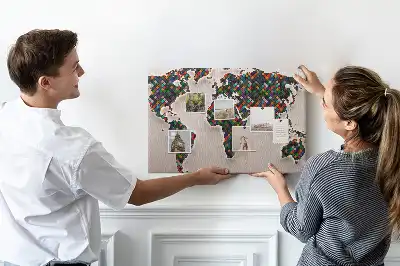 Nástenka do detskej izby Umelecká mapa kontinentov