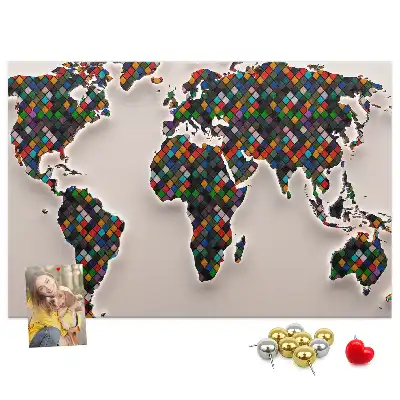 Nástenka do detskej izby Umelecká mapa kontinentov