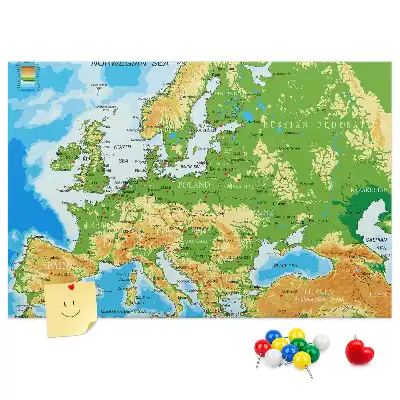 Korková nástenka Geografia mapa sveta