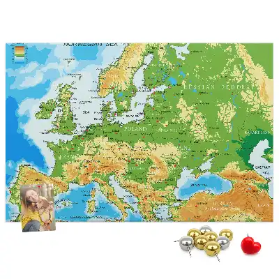 Korková nástenka Mapa sveta v geografii