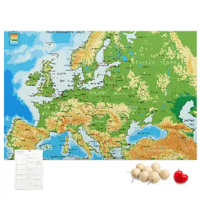 Korková nástenka s mapou sveta