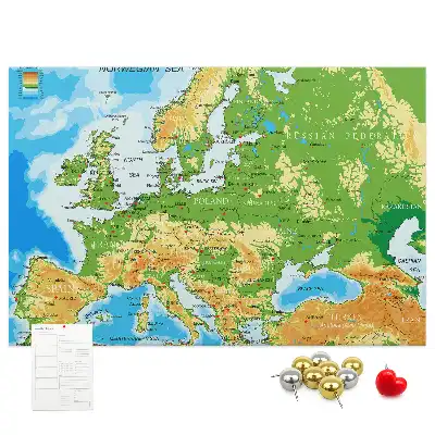 Korková nástenka s mapou sveta