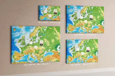Korková nástenka s mapou sveta