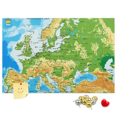 Korková nástenka s mapou sveta