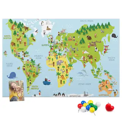 Korková nástenka Mapa sveta kultúry