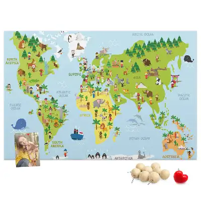 Korková nástenka Mapa sveta kultúry