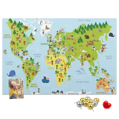 Korková nástenka Mapa sveta kultúry