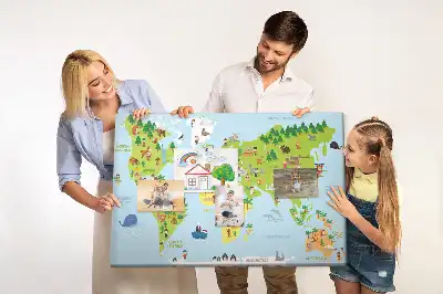 Korková nástenka Mapa sveta kultúry
