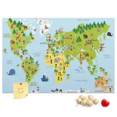 Korková nástenka Mapa sveta kultúry