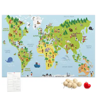 Korková nástenka Mapa sveta kultúry
