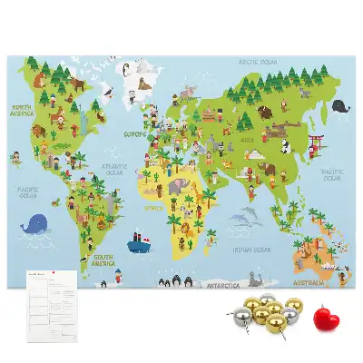 Korková nástenka Mapa sveta kultúry