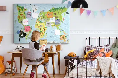 Korková nástenka Mapa sveta kultúry