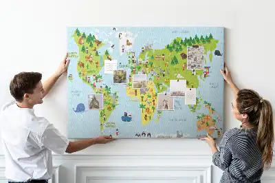Korková nástenka Mapa sveta kultúry