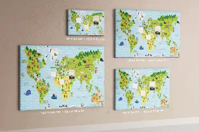 Korková nástenka Mapa sveta kultúry