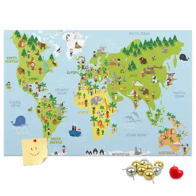 Korková nástenka Mapa sveta kultúry