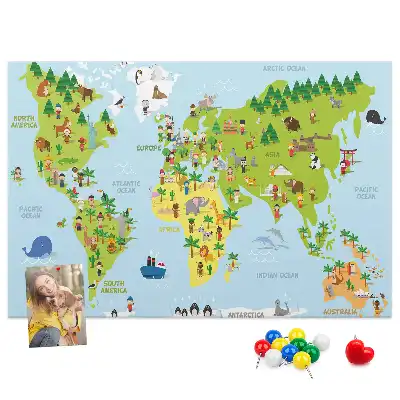 Korková nástenka Mapa sveta kultúry