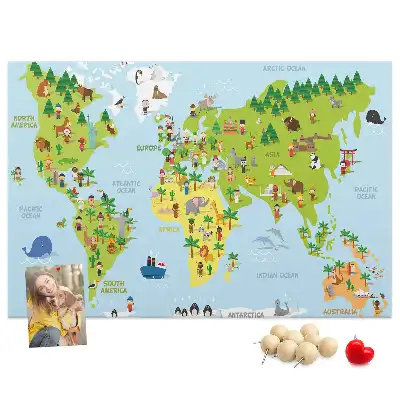 Korková nástenka Mapa sveta kultúry