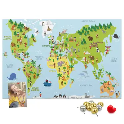 Korková nástenka Mapa sveta kultúry