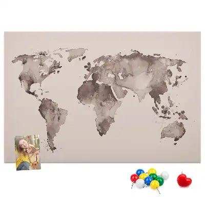 Nástenka do detskej izby Akvarelová mapa sveta