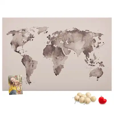Nástenka do detskej izby Akvarelová mapa sveta