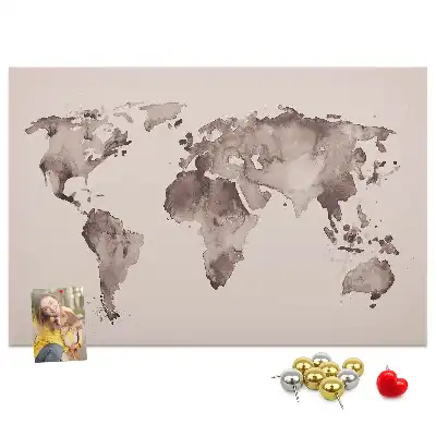 Nástenka do detskej izby Akvarelová mapa sveta