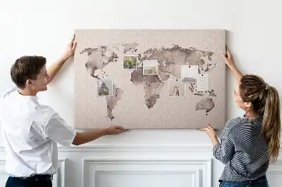 Nástenka do detskej izby Akvarelová mapa sveta