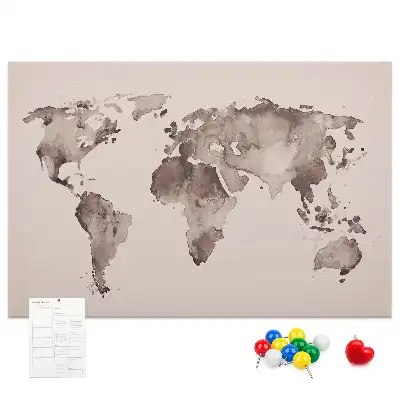 Nástenka do detskej izby Akvarelová mapa sveta