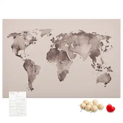 Nástenka do detskej izby Akvarelová mapa sveta